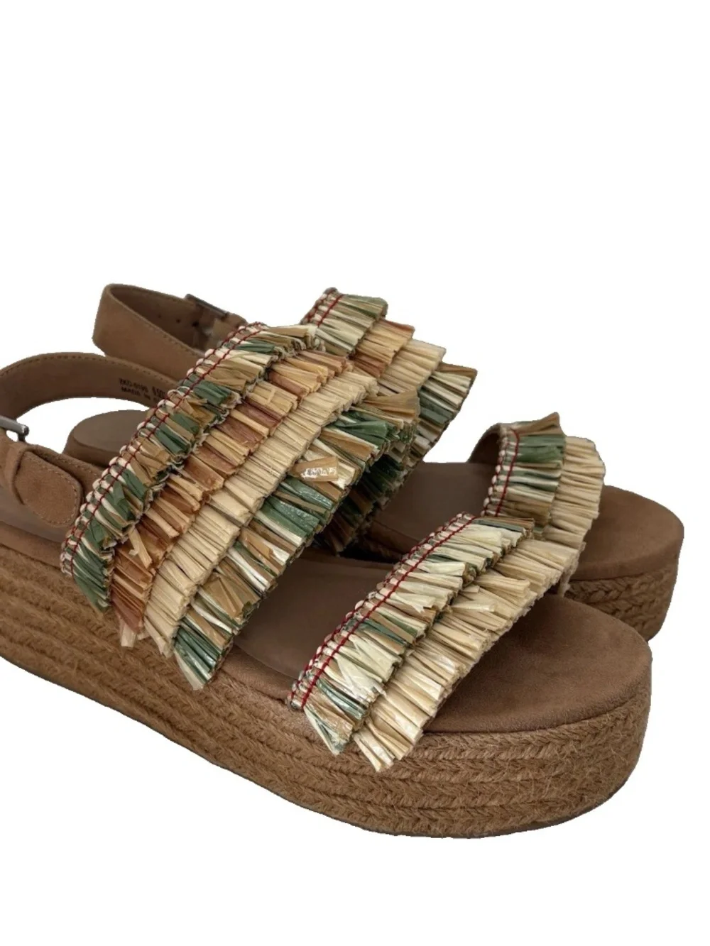 Chinese Laundry W 6.5 Espadrille Platform Wedge Fringe Hawaiin Tropical Boho